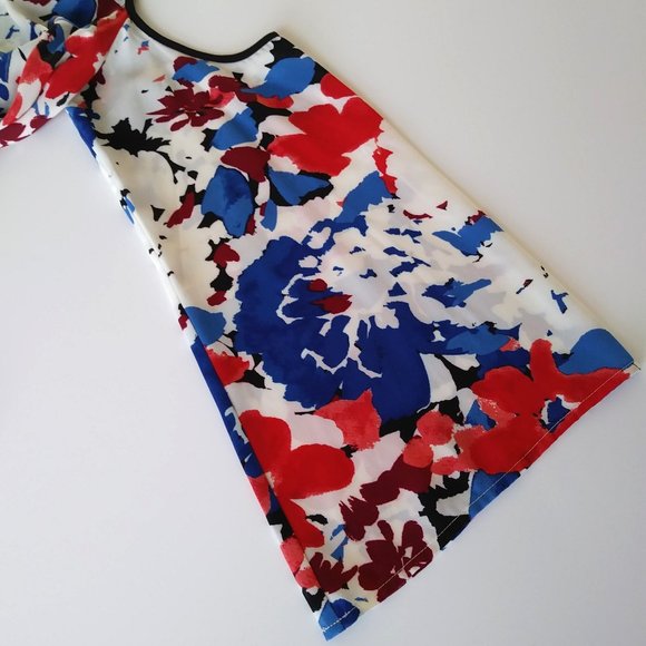 Vince Camuto Nautical Bloom Women's Cold Shoulder Multicolor Blouse Top- Size S - Picture 3 of 9